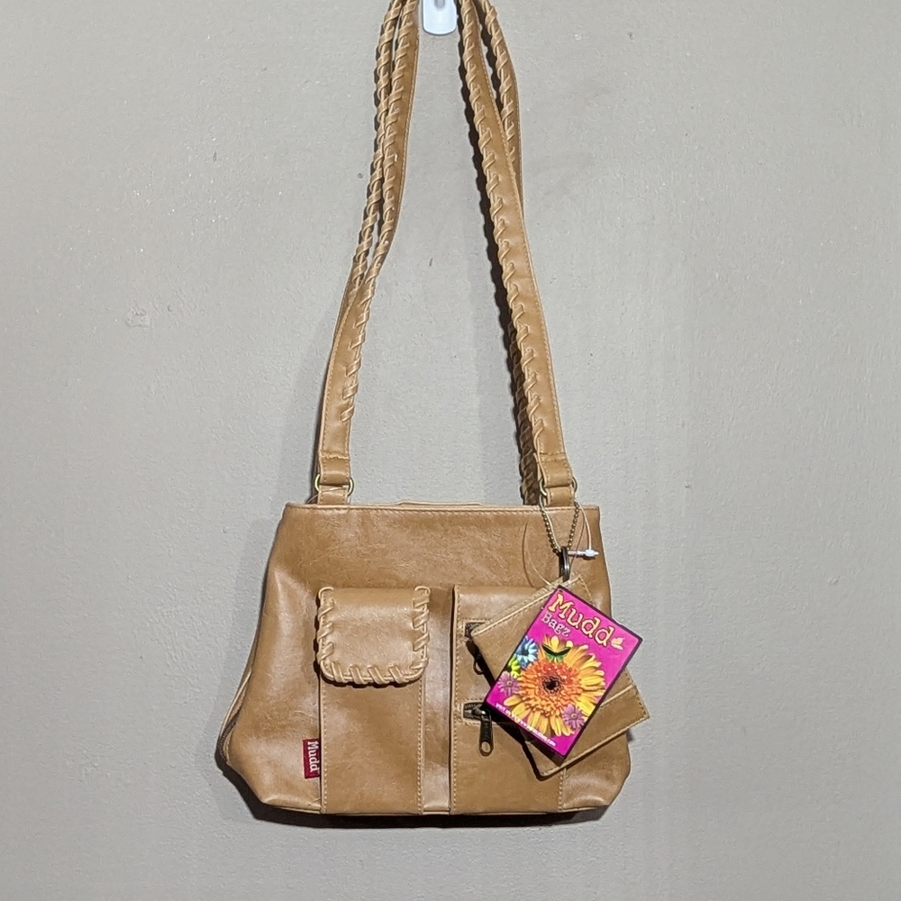 Mudd Y2K Vintage Deadstock Braided Purse, Color:Tan